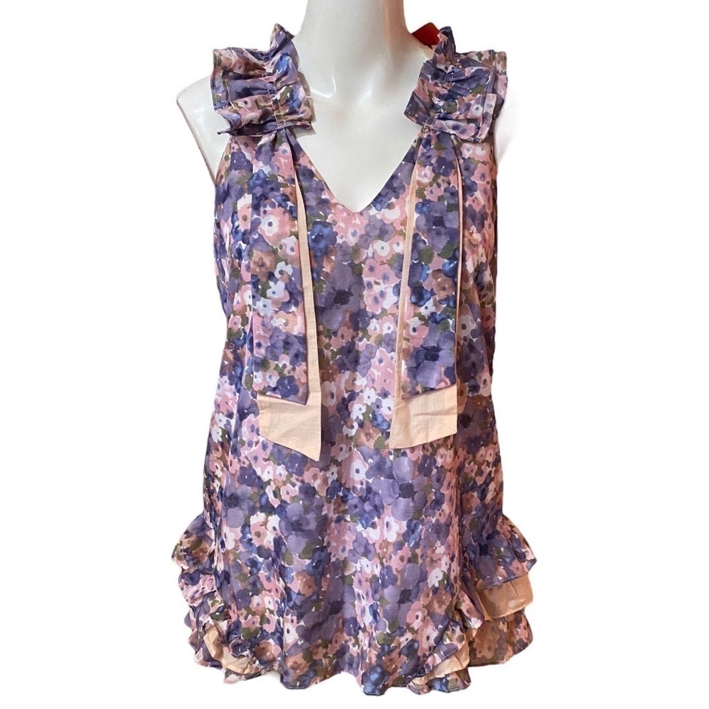 MM Couture by Miss Me Ruffled Blouse Size L (8-10) New